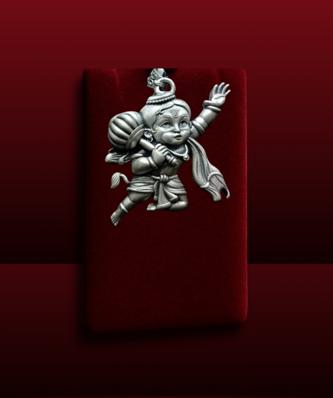 Bal Hanuman Silver Pendant