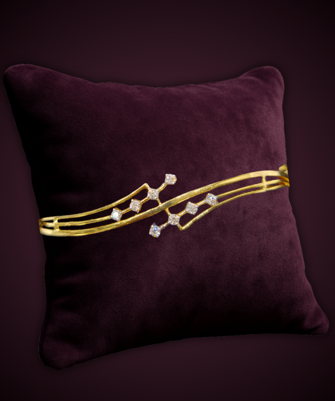 Diamond-Studded Gold Bracelet