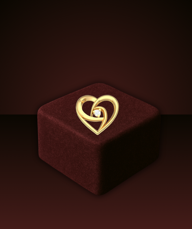 Double Heart Gold Diamond Pendant