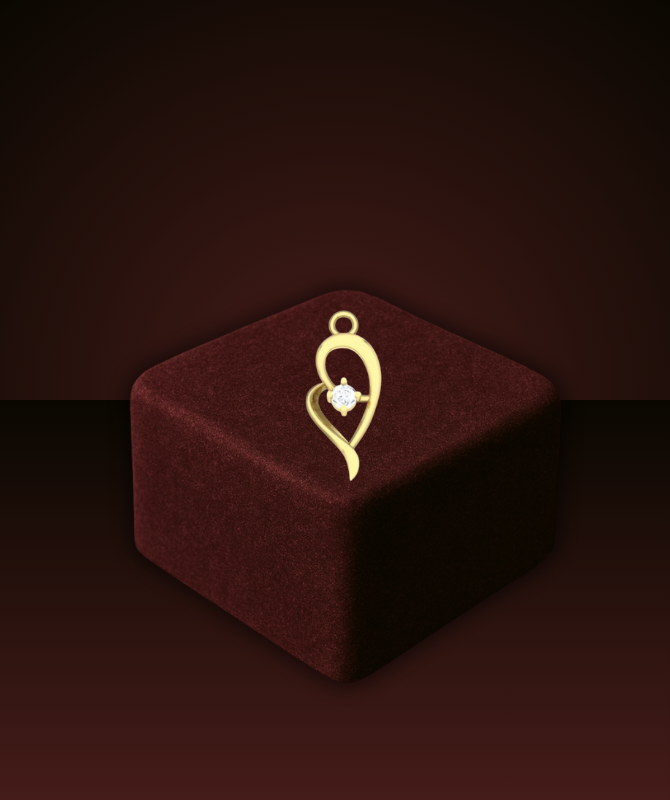 Heart Shaped Gold Diamond Pendant