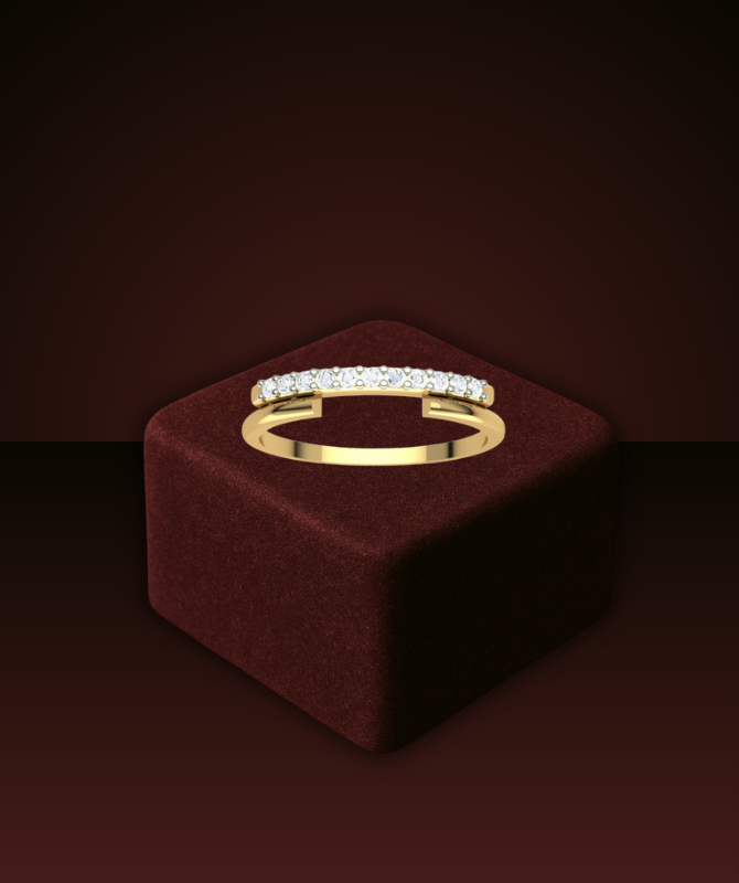 Gold Diamond Half Eternity Band