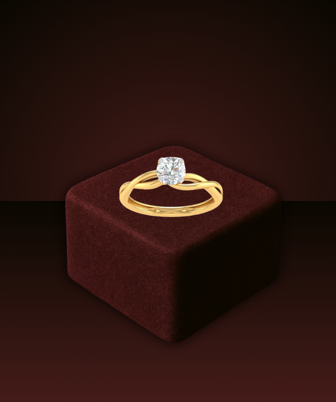 Twist Band Solitaire Diamond Ring