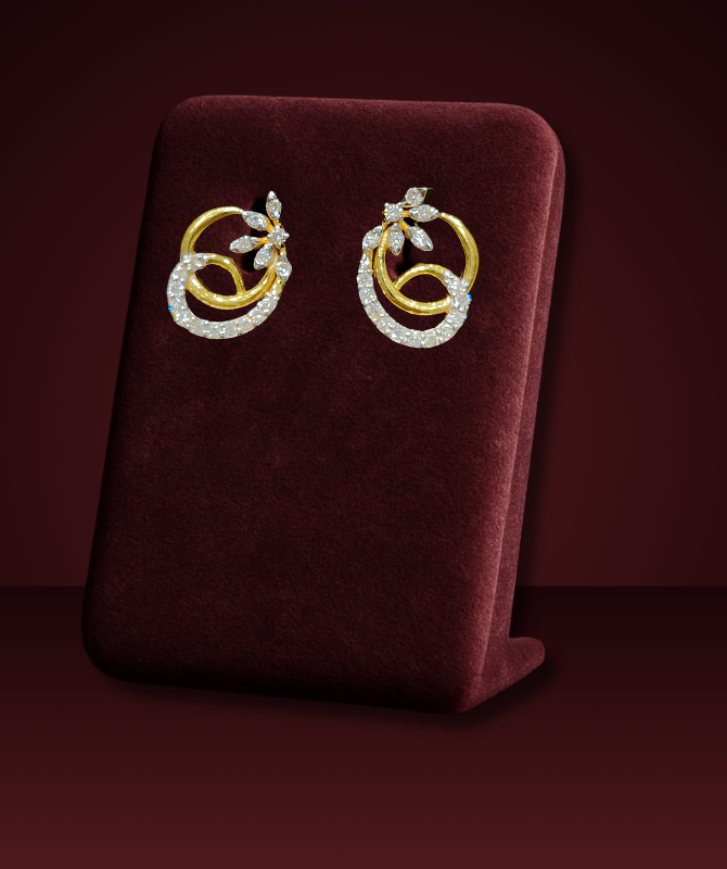 Petal Shine Diamond Hoop Earrings