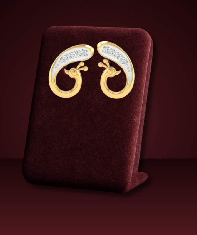 Peacock Motif Diamond Studs