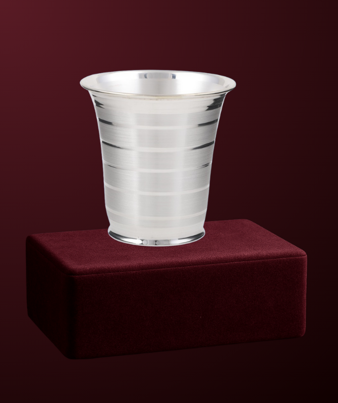 Striped Flared Silver Tumbler